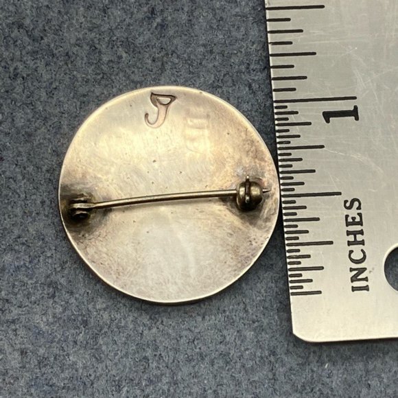 Vintage Sterling Silver Pin Brooch Hopi Aztec Tribal Native American Textured - Picture 7 of 8